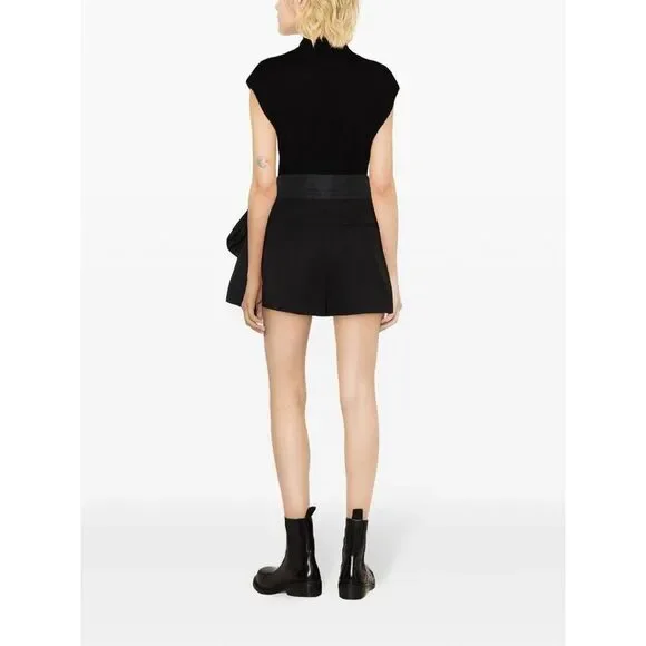 ALEXANDER MCQUEEN High-Waisted Bow Shorts Women BLACK Pants - Picture 3 of 4